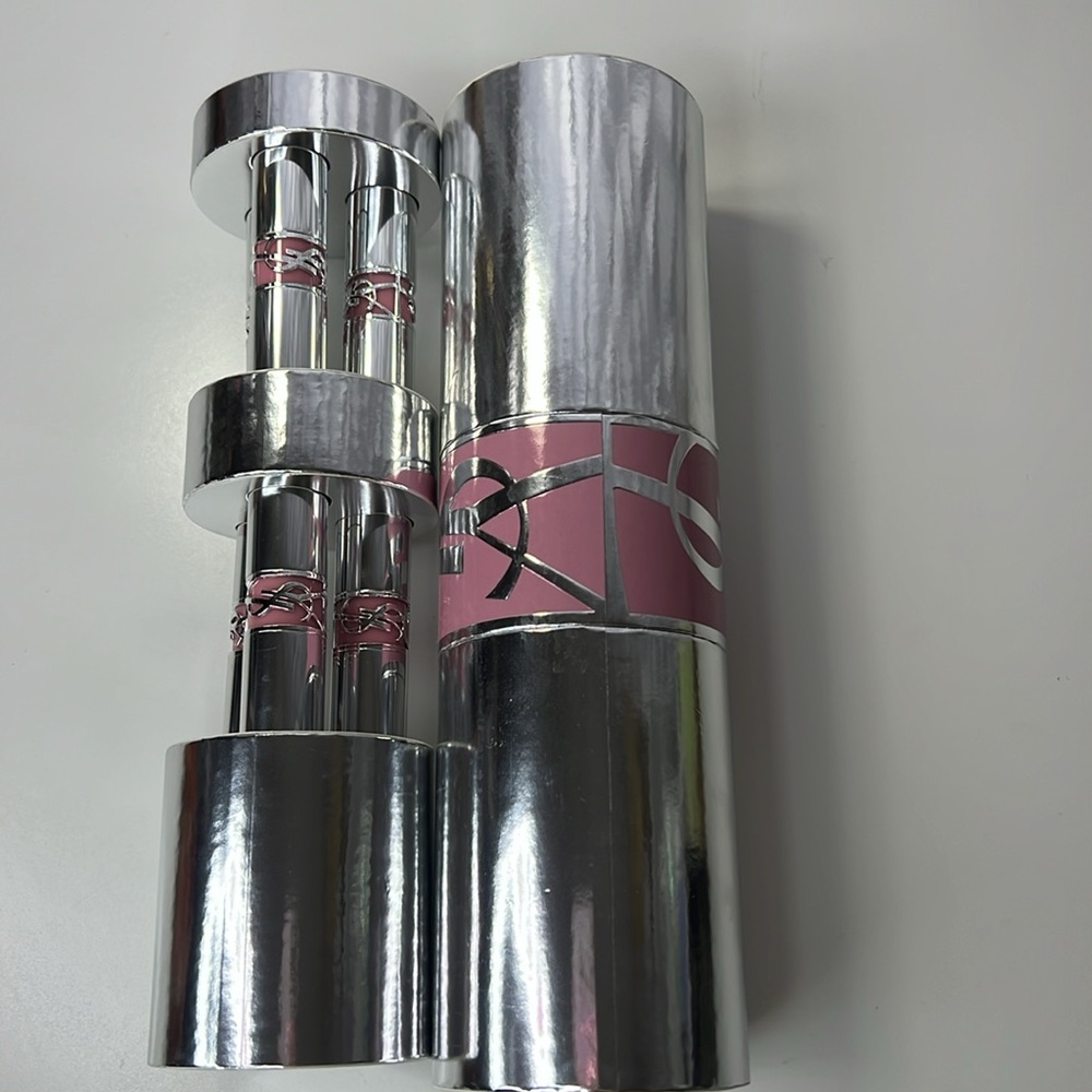 Yves Saint Laurent Silver and Pink Lipstick